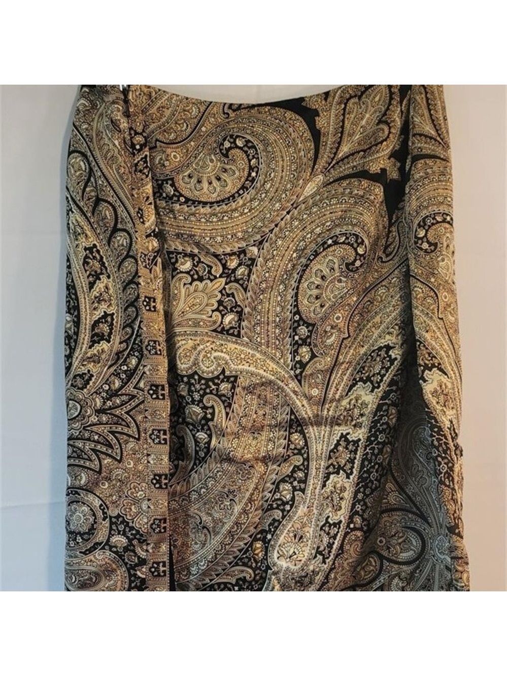 Vintage Anne Klein Paisley Silk Skirt Size 14